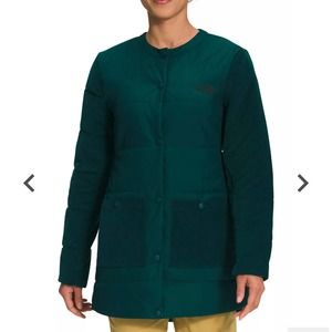The North Face Women's Harway Collarless Midi Jacket in Ponderosa Green Size M